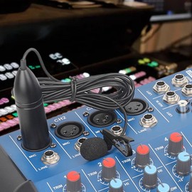 Professional Portable Lavalier Microphone Omnidirectional Lapel Microphone Phantom Power for Camcorder Interview Live Streaming CM5