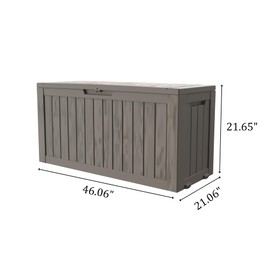 TARKARI 80 Gallon Lockable Resin Deck Box with Wheels, Waterproof & UV-Resistant Outdoor Storage Box for Outdoor Cushion Storage, Tools Storage and Delivery, Coffee
