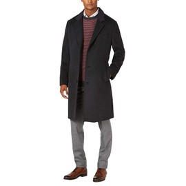 LONDON FOG Men's L19195 Signature Wool Blend Top Coat - Charcoal - 42R