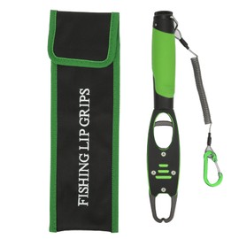 Outdoor Aluminum Alloy Lure Fishing Pliers Fish Controller Tong Set with Non-Slip Handle(BL-040 with weight device green)