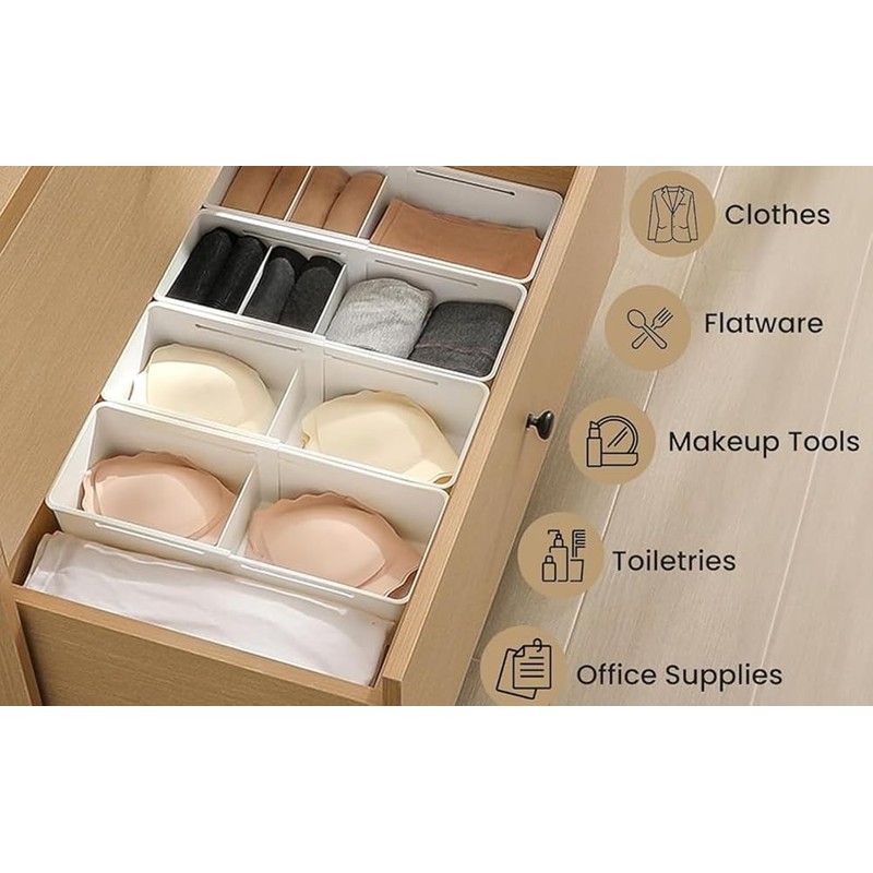 Moreelaya Expandable Drawer Organizer – Adjustable Storage Box for Kitchen,