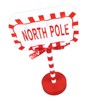 Christmas Stop Here Decor Metal Solid Wood LED Delicate Santa
