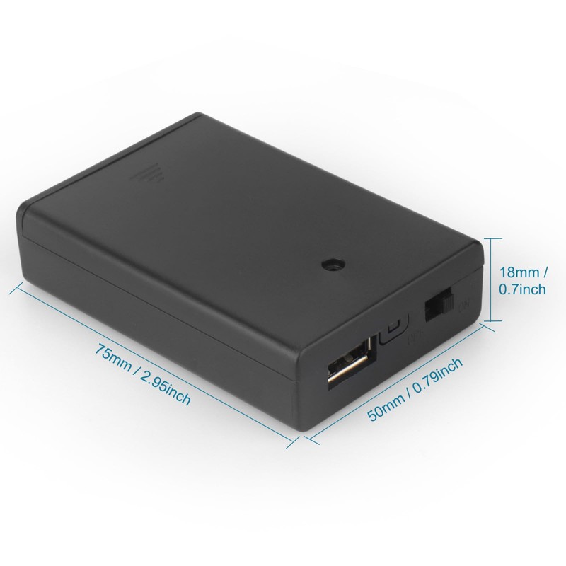VWEICYY 3 PCS 3 AA Battery Holder with USB Port,4.5V