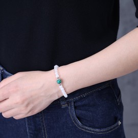 COAI Women's Birthstone Bracelet Malachite Moonstone Bracelet Crystal Bracelet for Women