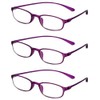Calabria 718 Flexie Oval Reading Glasses +4.50 Violet (3pack) Men/Women