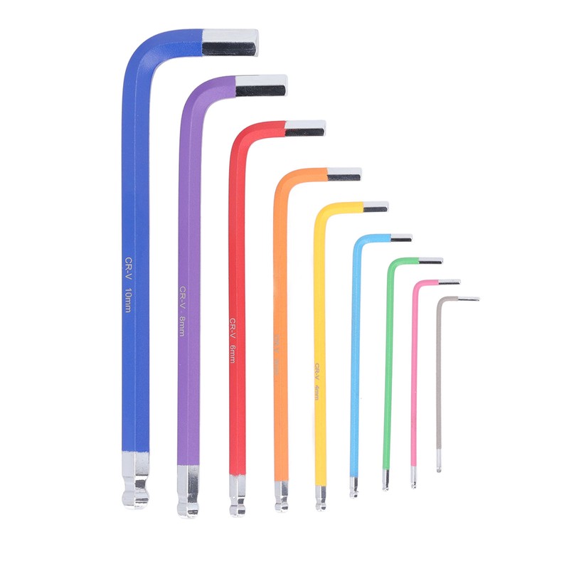 9 Pcs Hex Wrench Set Color Coded Non Slip CR