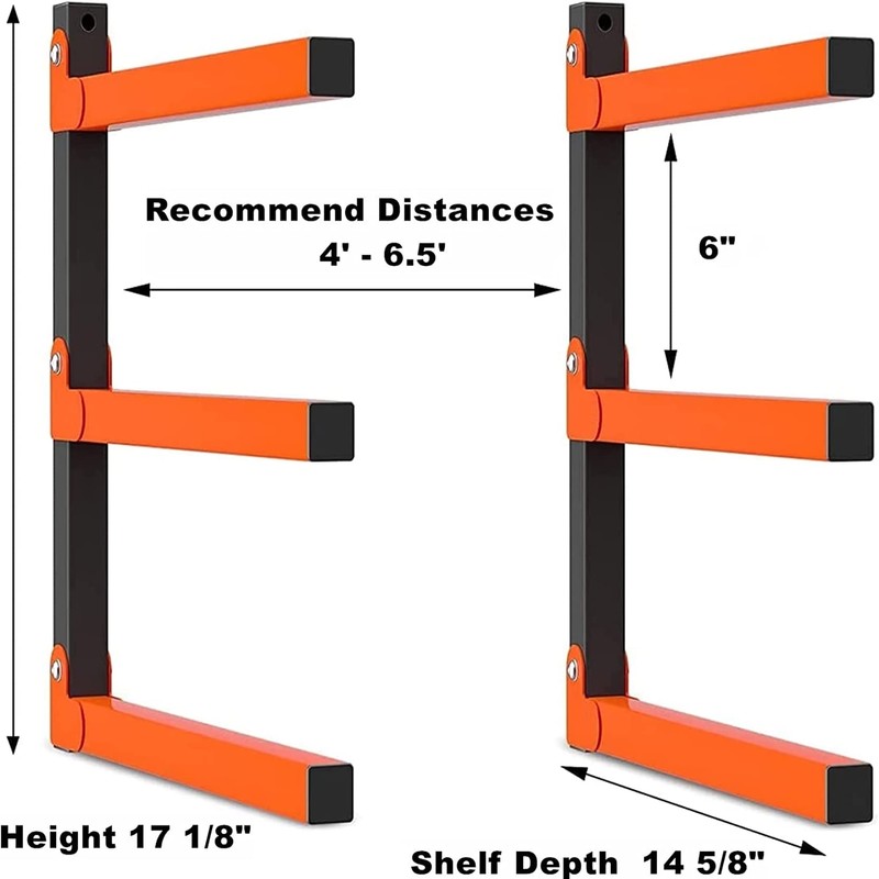 WALMANN Lumber Storage Rack for Garage, Wall Mount Heavy Duty