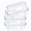 VIPHIEC Small 5 Inch Square Tempered Glass Salad Bowls Set,