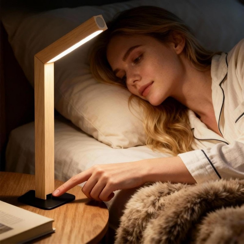 HBGFHG Wooden Desk Light ，Dimmable Desk Lamp for Home Office