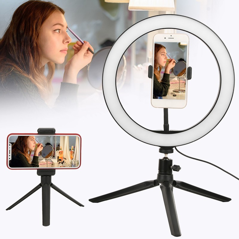 26cm/10in Ring Light LED Live Lamp Fill Light Dimmable USB