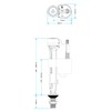 Adjustable Bottom Entry Toilet Fill Valve with ½" UK Brass