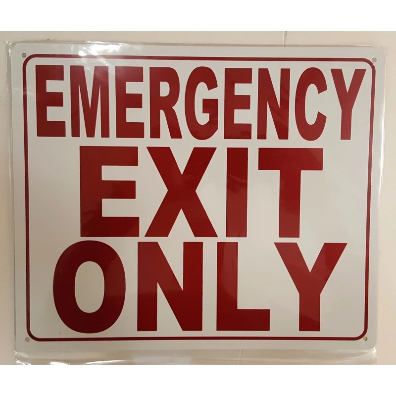BUILDINGSIGNS.COM EMERGENCY EXIT ONLY SIGN ( Aluminium ) REF24-1027