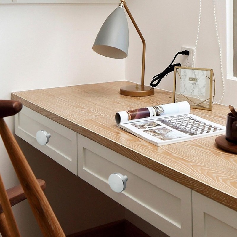 QZKJQDD 2 Pack Silver Cupboard Knobs, Single Hole Cupboard Handle,