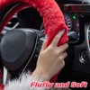 SEG Direct Furry Car Steering Wheel Cover with Fluffy Gear