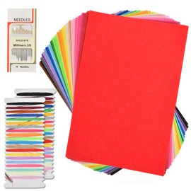 TIMESETL 50pcs Coloured Felt Fabric Craft Felt for Sewing, 20 x 30cm Felt Sheets Felt Plates for DIY Crafting Craft Sewing Fabric Projects Patchwork