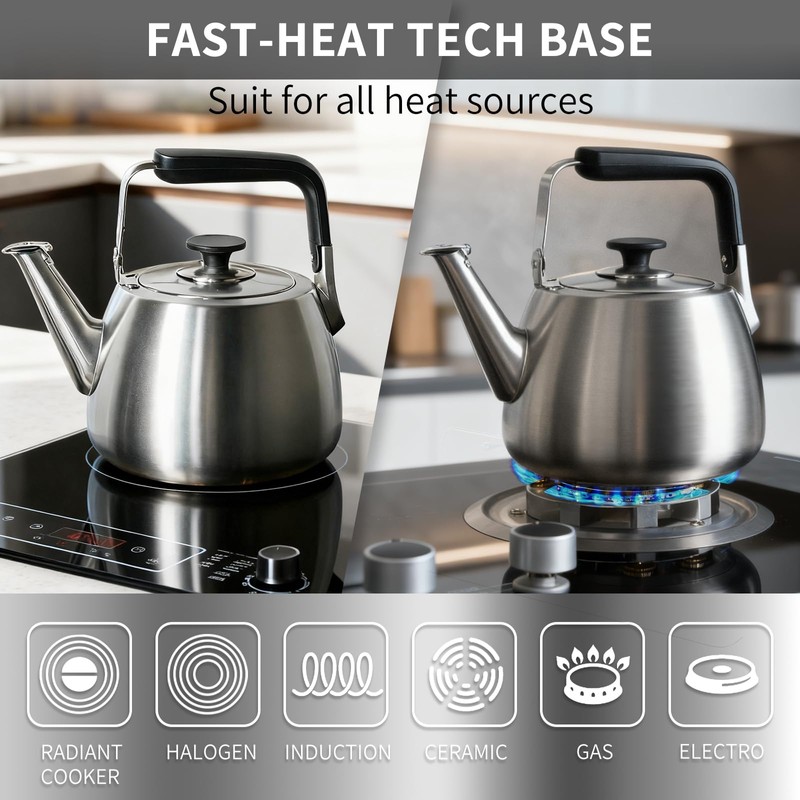 SADOMAIN Tea Kettle, Whistling Stovetop Tea Kettle, Large Capacity Teapot