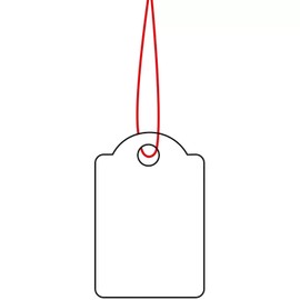 HERMA 6902 Hängeetiketten mit rotem Faden, 1000 Stück, 15 x 24 mm, Fadenlänge ca. 8 cm, kleine Karton Preisschilder Markierungsetiketten Anhänger zum Beschriften, weiß