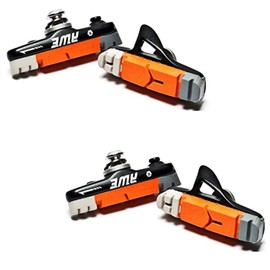 AWE X 2 Pairs 55mm Black Cassette Road Brake Pads Grey/Orange/White