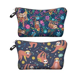 2 Pieces Sloth Cosmetic Bag, Large Capacity Cosmetic Bag, Travel Cosmetic Bag, Portable Cosmetic Bag, Double Layer Cosmetic Bag, Storage Bag, Travel Toiletry Bag