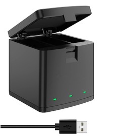 Battery Charger Compatible with GoPro Hero 9/10/11 Batteries, FARSAIL 3-Channel Hero Battery Charger with Type-C Cable