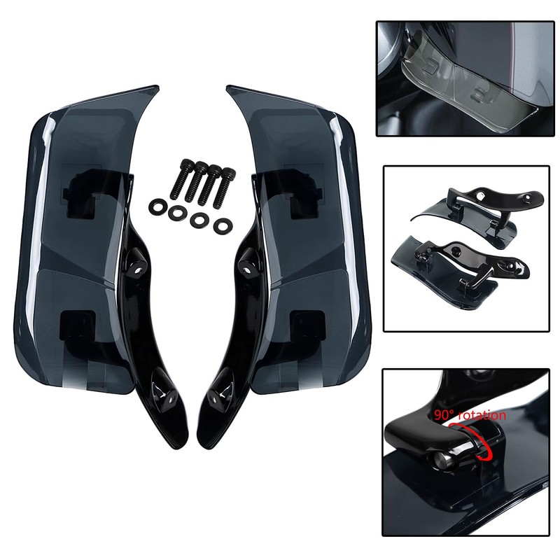XMMT Smoke Adjustable Fairing Air Deflectors Side Wing Windshield for