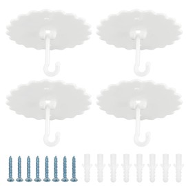 Gorise 4 Sets Kuppel-Moskitonetz-Saugnapfhaken, Deckenhaken mit Schrauben und Klebstoff für Moskitonetze, Zelte und Vordächer
