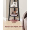 VASAGLE Corner Shelf Stand, 4-Tier Corner Bookshelf, Industrial Ladder Shelf,