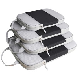 Compression Packing Cubes For Suitcases,Gowraps 6 Set/4 Set Travel Cubes For Luggage/Carry On/Backpack Compressible Travel Organizer Bags &Storage Bag Set Packing Organizers (Black, Set Of 6)