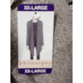 Philosophy Taupe Heather Open Front Cardigan, NWT MSRP $78.00 xxl
