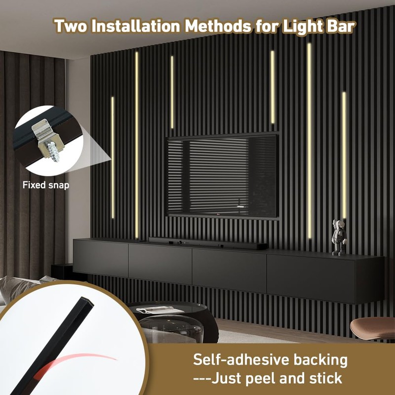 CUBITOR LED Recessed Lighting Kit,6 Pack Self-Adhesive LED Light Bar,