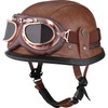 Yesmotor Motorcycle Half Helmet Retro German Handmade Leather Half Face