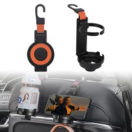 Car Drink Holder, Cup Holder, Multi Cup Holder, 3 in 1 Backseat Car Smartphone Stand Smartphone Holder Car Supplies Drink Cup Storage Black Smartphone Plastic Bottle Extra Water Bottle Simple Cute