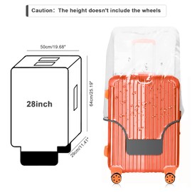GigabitBest 28 Inch Full Transparent Luggage Protector Cover Waterproof PVC Thicken Full Clear Suitcase Protector Cover Travel Case Suitable for 28"-29" Full Clear