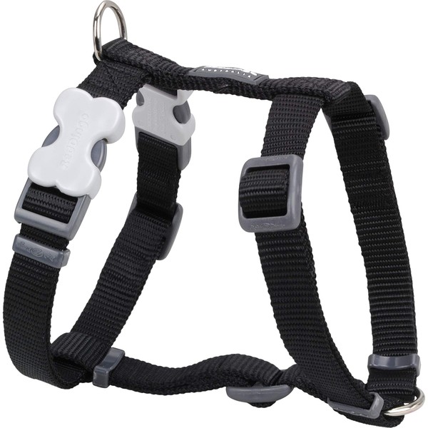 Red Dingo Classic Dog Harness Plain, Black, Small 15mm
