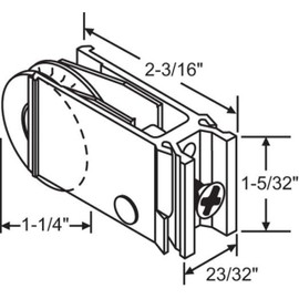 BARTON KRAMER Miller Roller for Sliding Glass Doors | Roller Replacement for Patio Glass Door Repair | Stainless Steel | Precision Bearing Wheel - Fix Sliding Doors (DR-109-SP)