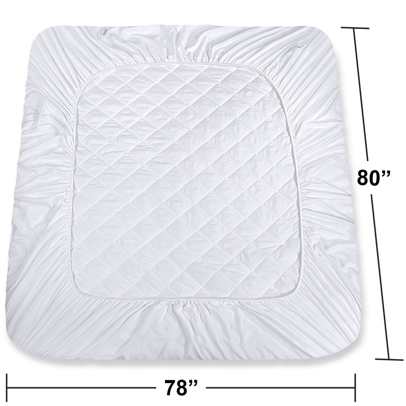 Utopia Bedding Quilted Fitted Mattress Pad, King Size, Elastic Fitted