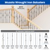 Muzata 10Pack 44'' Wrought Iron Balutser Hollow Straight Bar Metal
