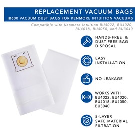 MaximalPower Replacement Vacuum Bags Compatible for Kenmore Intuition Upright Vacuum BU4050 BU4022 BU4020 BU4018 BU3040 (10)