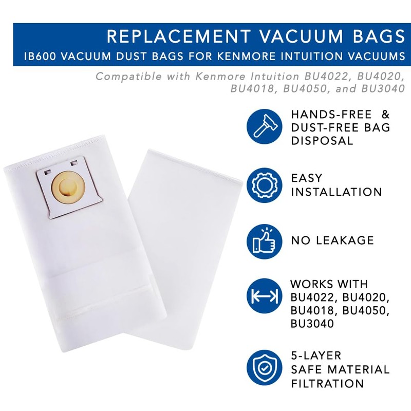 MaximalPower Replacement Vacuum Bags Compatible for Kenmore Intuition Upright Vacuum