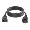 Extension Cord, Thin, 6.6 ft (2 m), Black, 1 Gang