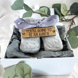 You're Going To Be an Auntie Pregnancy Announcement Baby Booties New Baby Gift