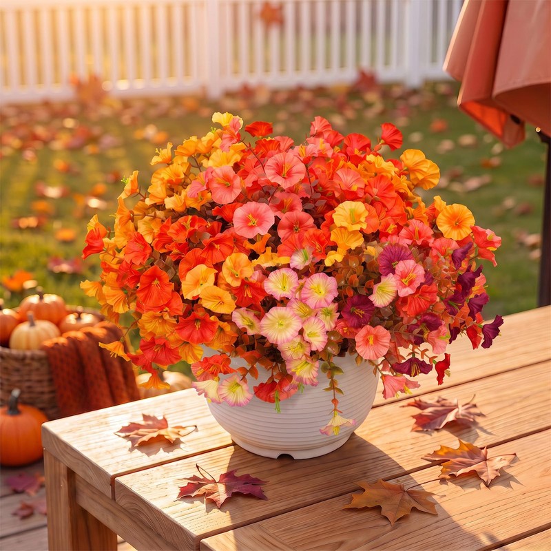 Autumn Artificial Flowers for Outdoor (10, Mixed Color A)