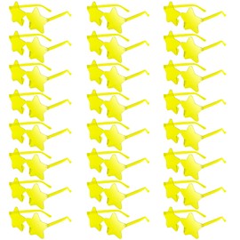 NACHLYNN Rimless Star Shaped Sunglasses Pentagram Glasses Transparent Sunglasses Valentine Day Party Favor (24, Yellow)