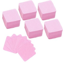 600 Pieces Lint Free Nail Wipes UV Gel Nail Polish Remover Cotton Pads for DIY Nail Art (Pink)