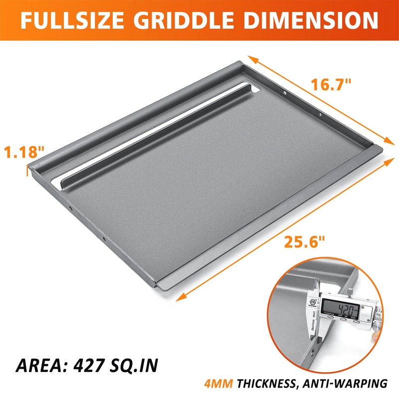 Hisencn Cast Iron Griddle Insert for Nexgrill 720-0830H, Nexgrill 720-0830X,