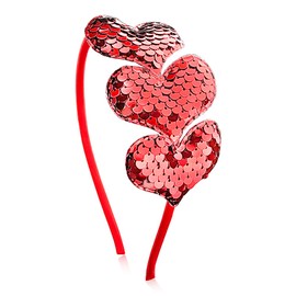 Glitter Love Headband Valentine's Day Heart Headband Red Headdress Heart Shaped Hair Accessories for Girls Women Valentine's Day New Year Wedding Birthday Party Gift