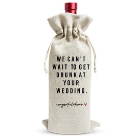 We Can't Wait To Get Drunk At Your Wedding Wine Bags Humor Marrrige Gifts from Bride & Groom Engagement Wine Bag Will You Marry Us Proposal Gifts for Wedding Guests Marrrige Party Decorations YT0116