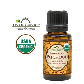 US Organic 100% Pure Patchouli Essential Oil - USDA Certified Organic, Steam Distilled - W/Euro droppers (More Size Variations Available) (15 ml / .5 fl oz)