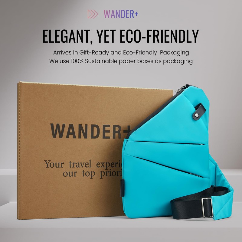 WANDER PLUS® Anti Theft Crossbody Travel Bag for Women Men,