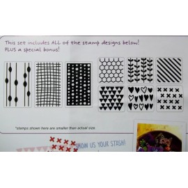Stash Stamps  Set of  10 Bodacious Backgrounds   Foam mounted on Plastic  NIP